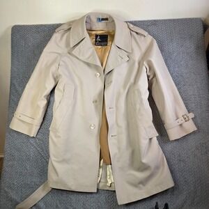 Vintage Harbor Master Trench Coat Men's 40R Liner Wool USA Beige Men L